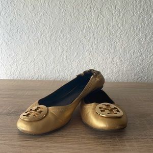 Tory Burch Gold Flats
